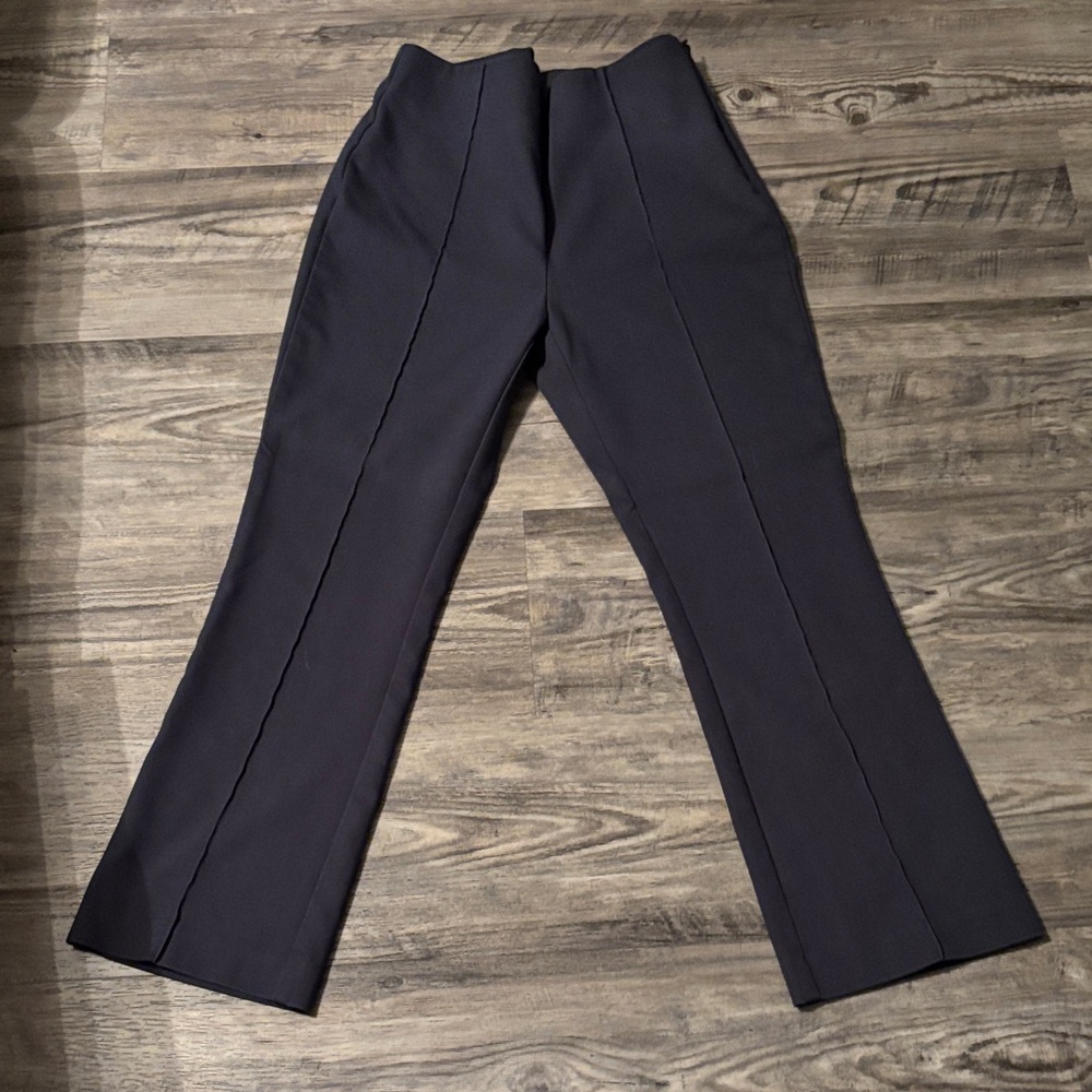 LOFT gray kick flare high waist pants